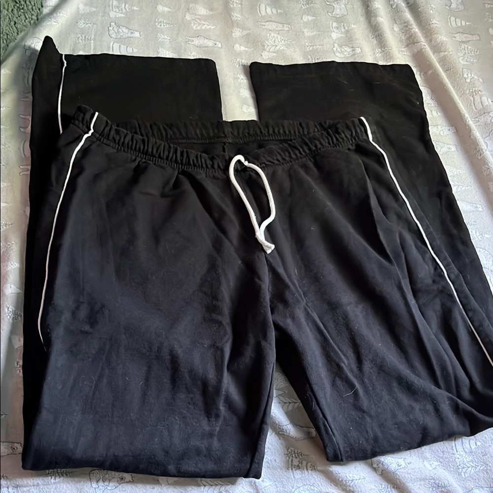 American Apparel Black Sweatpants with White Trim